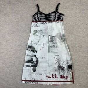 Cop.Copine Black and White Graphic Midi Dress